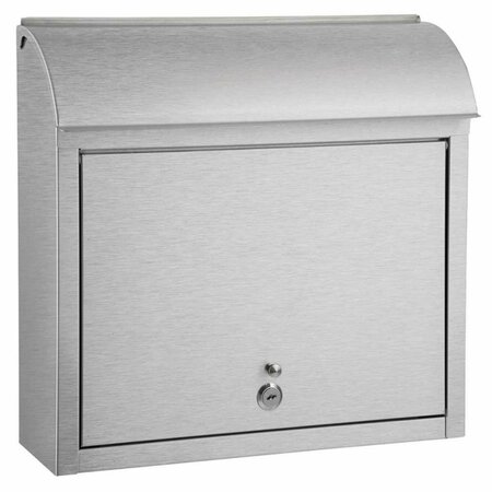 BOOK PUBLISHING CO Compton Locking Wall Mount Mailbox, Stainless Steel GR786832